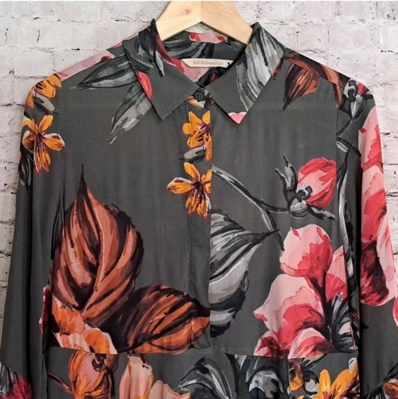 Soft Surroundings Provencia Floral Dress PS Handkerchief Hemline - Picture 3 of 10